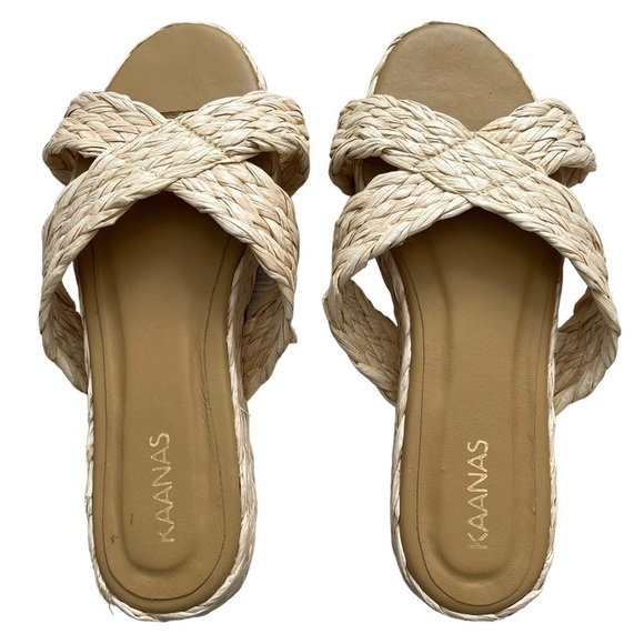 Kaanas Women’s Inagua Crisscross Raffia Flatform Sandals Size 9 - Picture 6 of 6